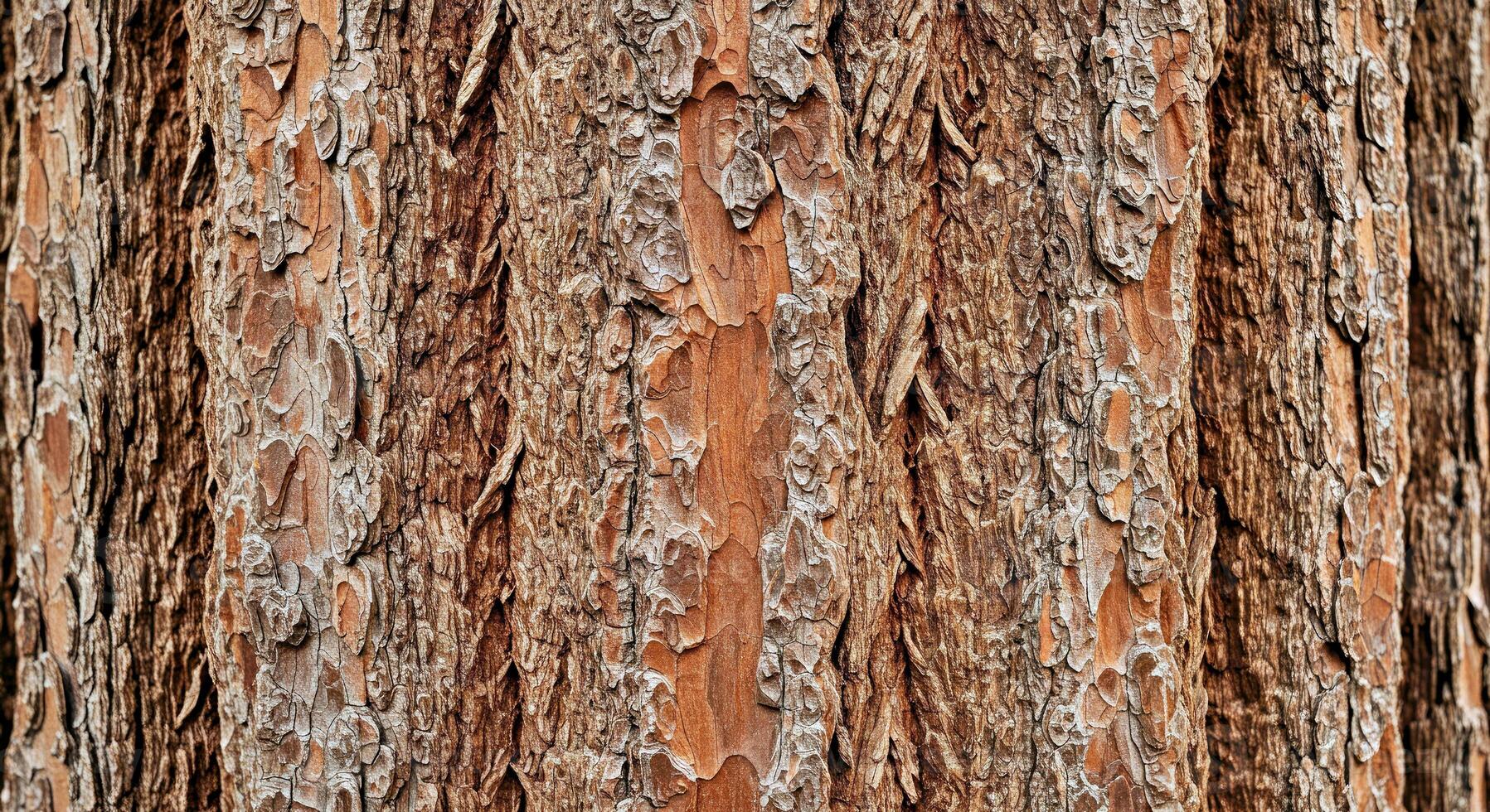 Textured Tree Bark Close-Up with Deep Crevices and Natural Resilient Wood photo