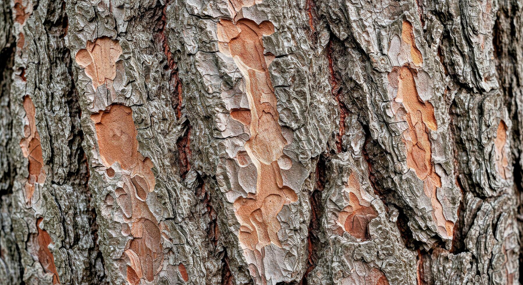 Striking Bark Texture with Strong Ridges and Deep Rugged Crevices Indicating Age photo
