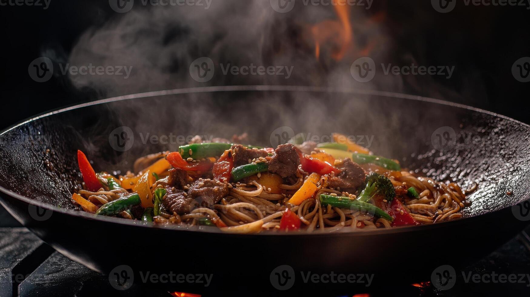 Vibrant Stir Fry with Soba Noodles and Tender Beef for Culinary Inspirations photo