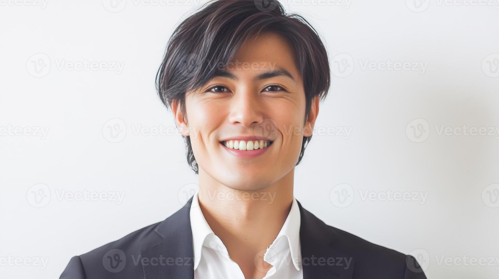 Asian man in suit smiling photo