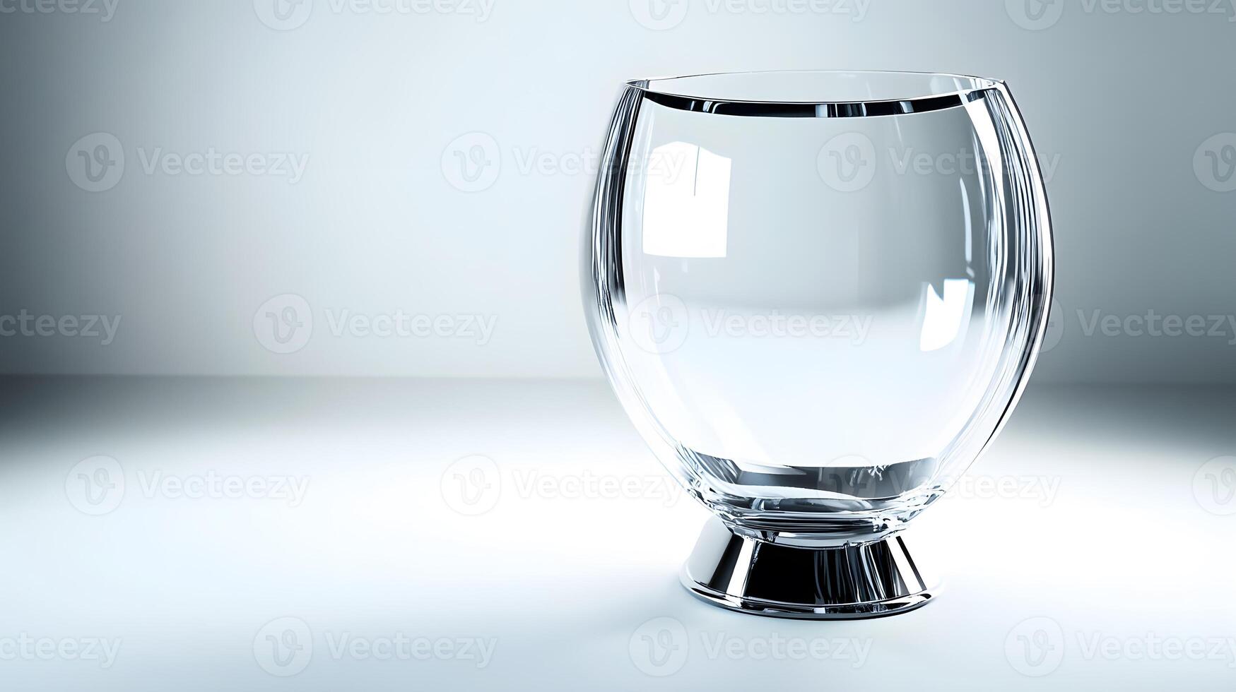 Empty Glass with Studio Background. photo