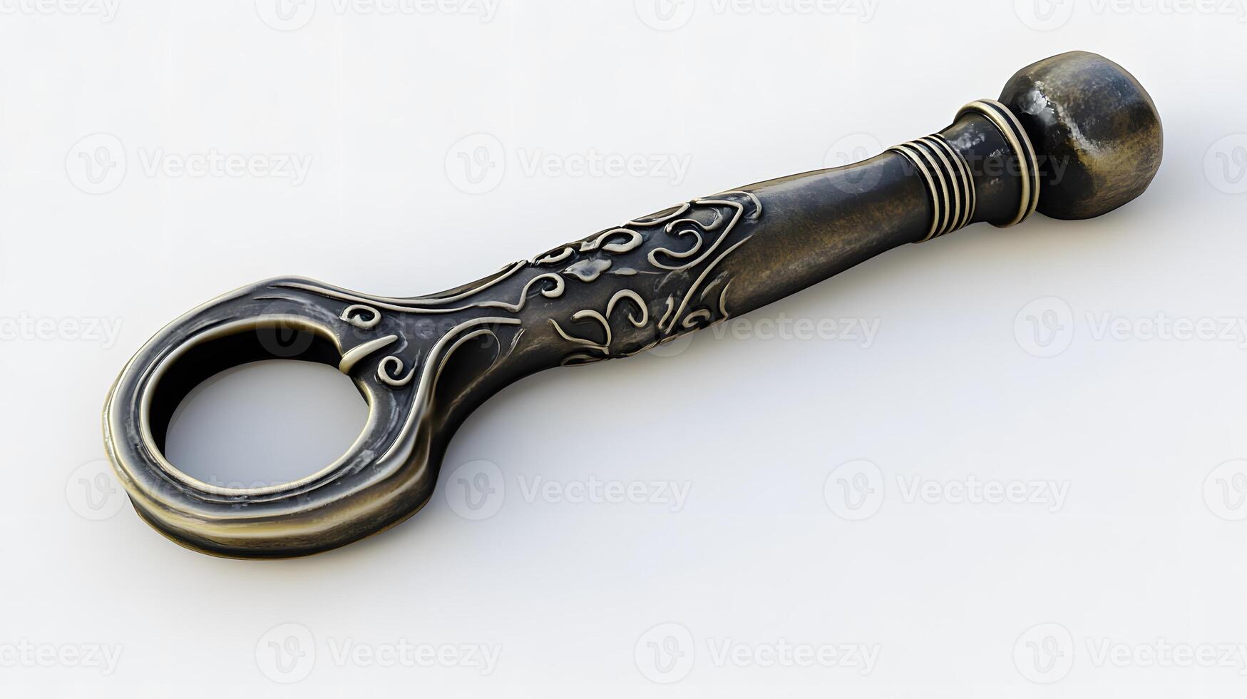 Ornate bronze bottle opener. photo