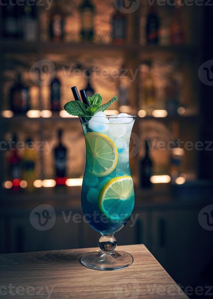 Blue lagoon cocktail photo