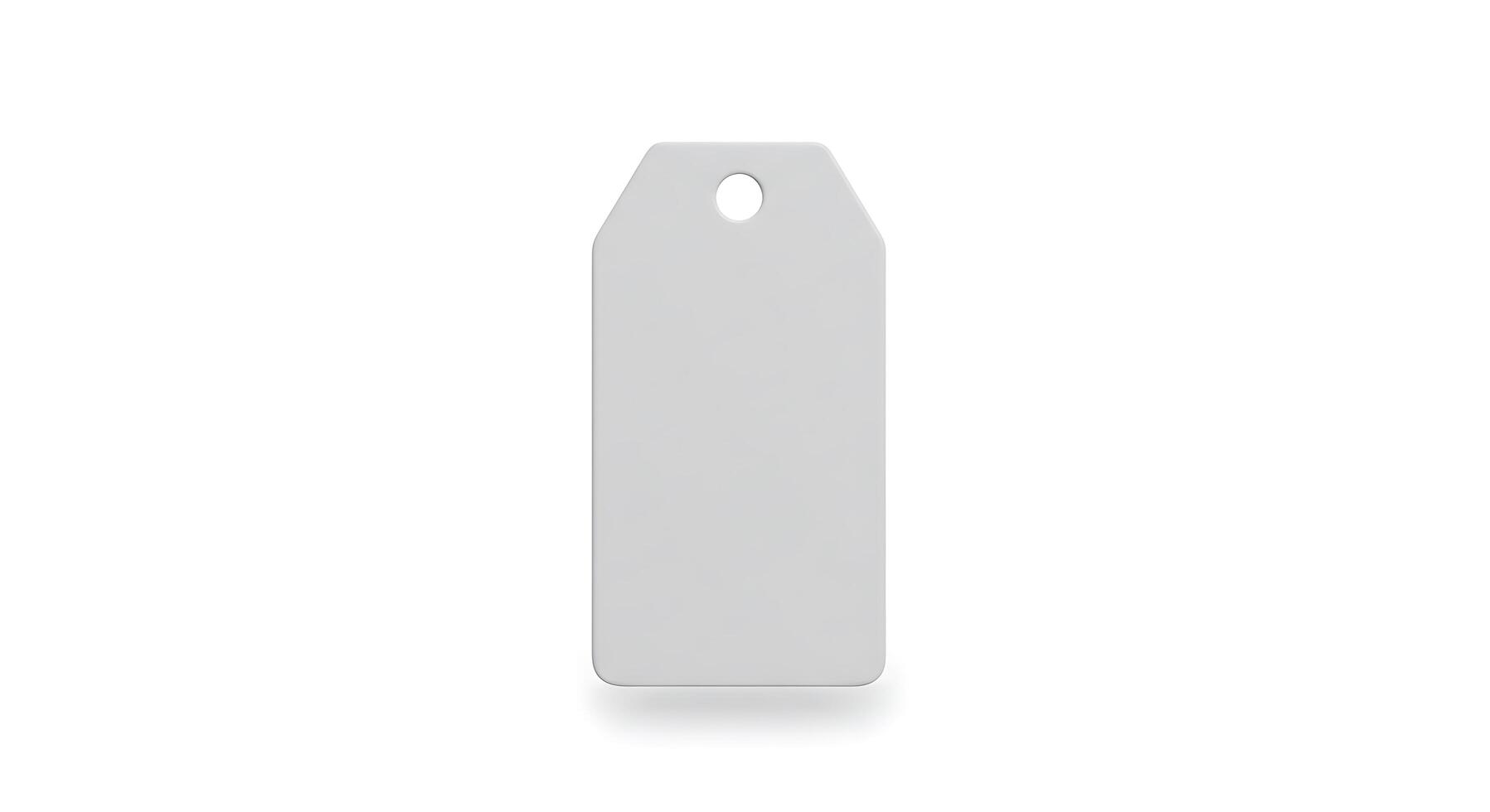 A white tag with a hole in the middle photo