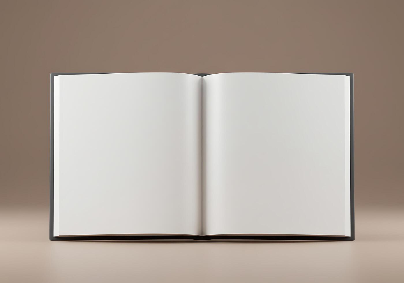 An open book on a brown background photo