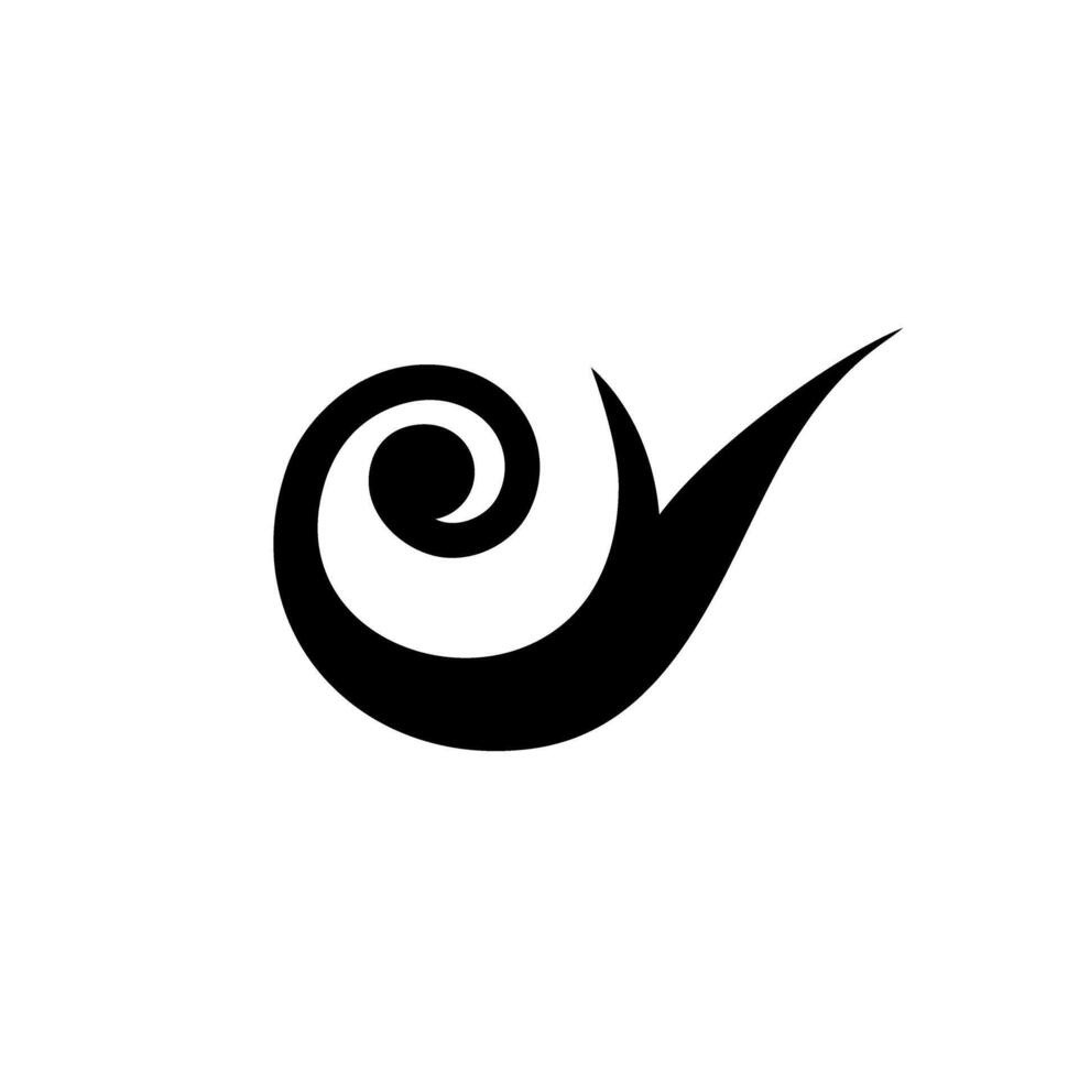 Elegant black swirl design on white background showcasing minimalist art style with modern aesthetic appeal vector