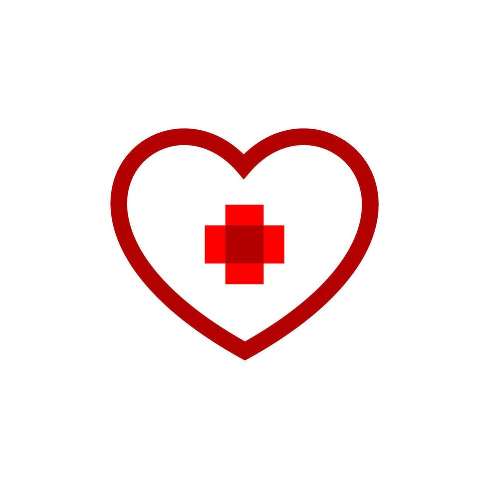 Symbol of health and care displayed as a heart with a medical cross, emphasizing compassion in healthcare environments vector