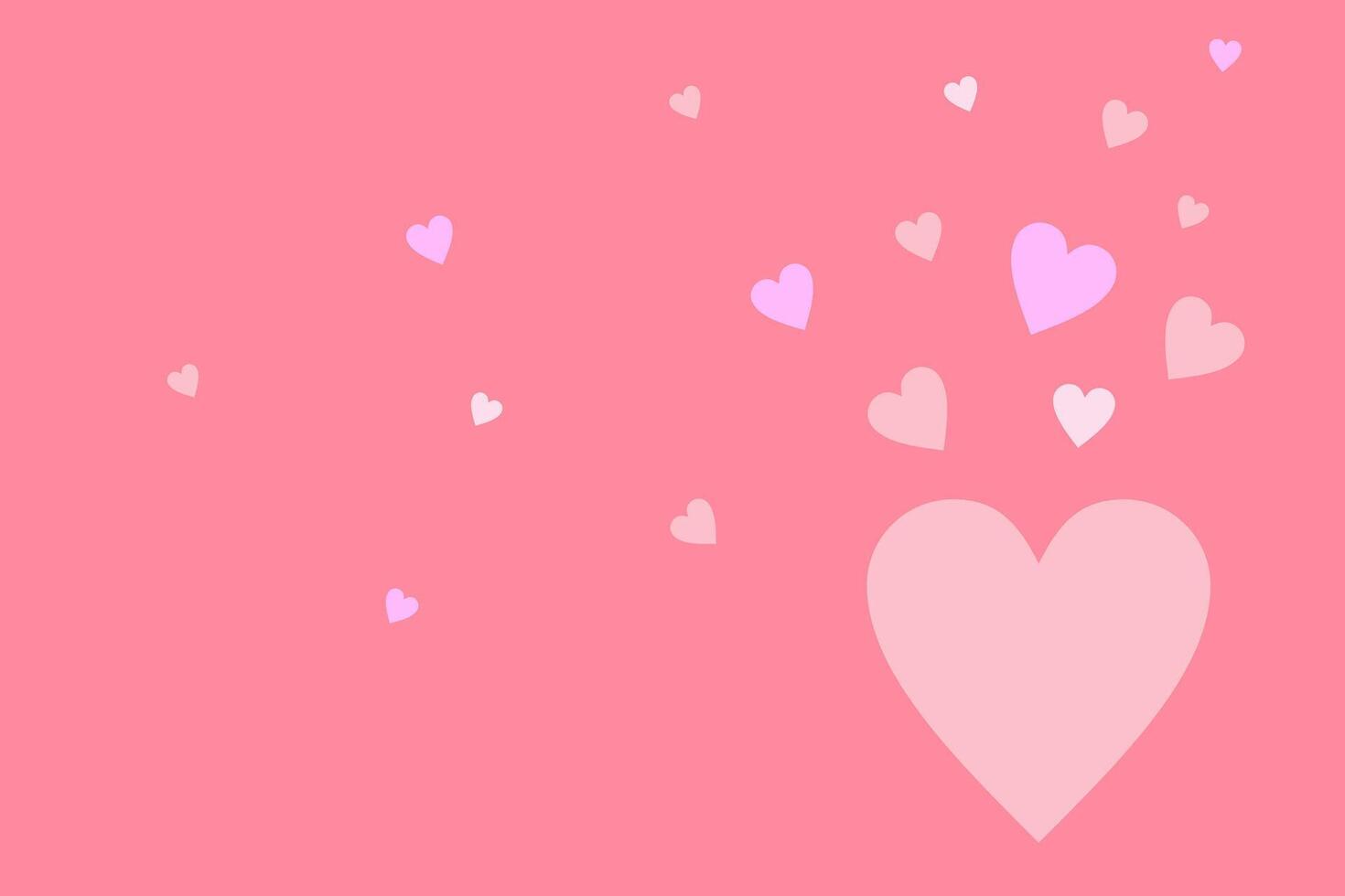 Colorful hearts float against a pastel pink background creating a cheerful and loving atmosphere for celebrations and events vector