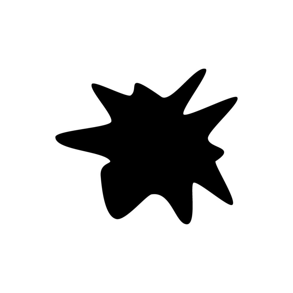 Abstract black shape resembling a splash mark on a white background with a modern artistic vibe vector