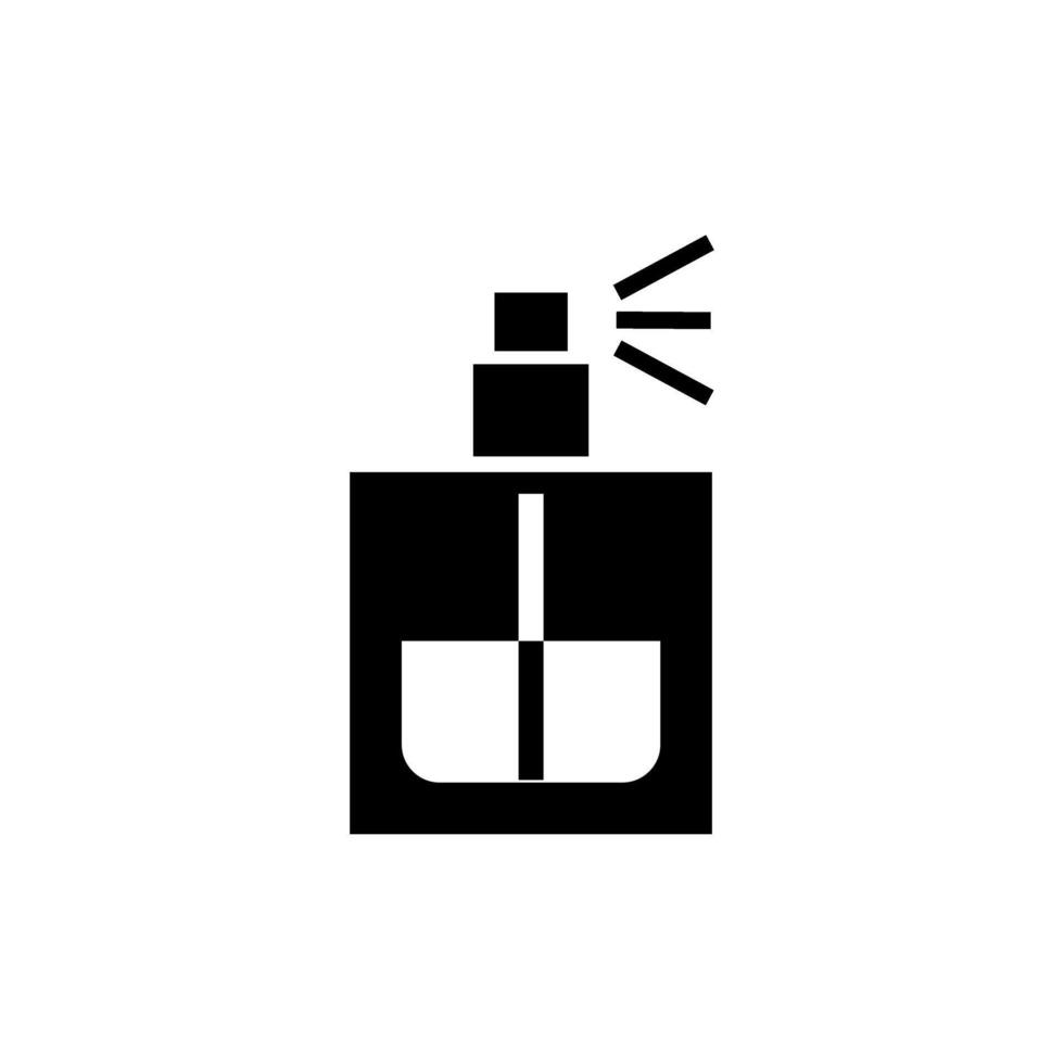 Fragrance bottle spraying perfume in a minimalist style on a white background vector