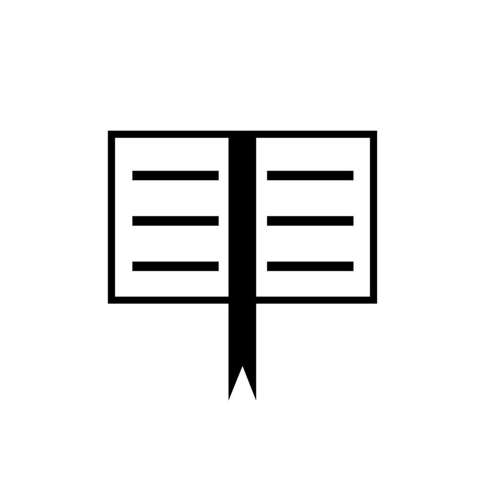 Book with bookmark symbol representing reading culture and knowledge sharing in a modern context vector