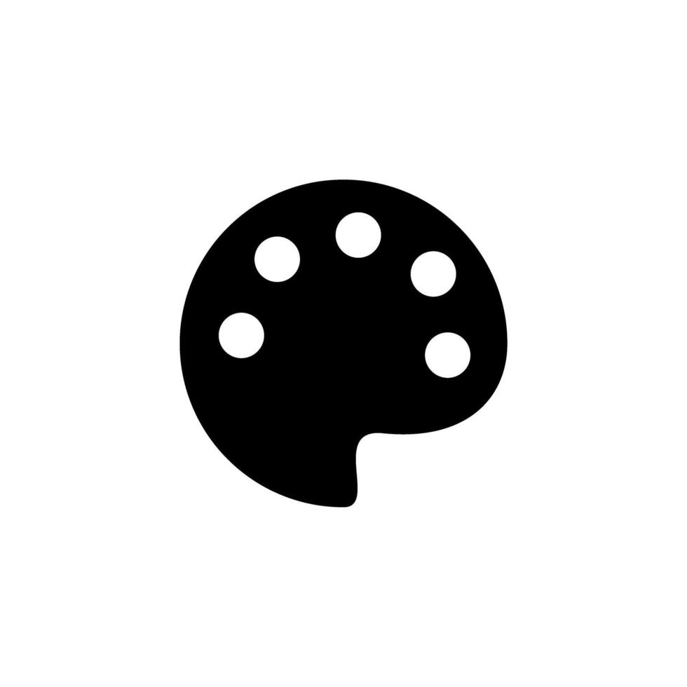 Creative expression through art in a minimalist style illustrating a palette with paint wells on a blank background vector