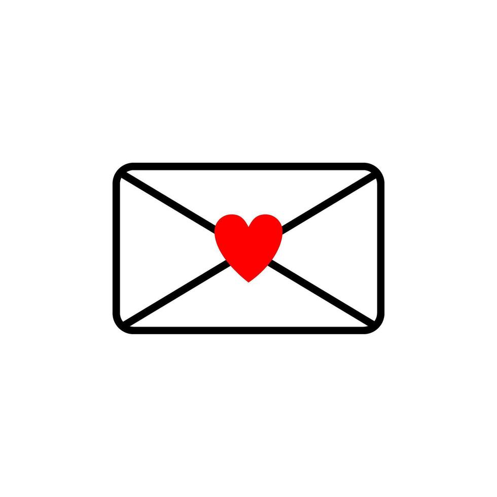 Colorful envelope design with a red heart symbolizing love and communication in an artistic style vector