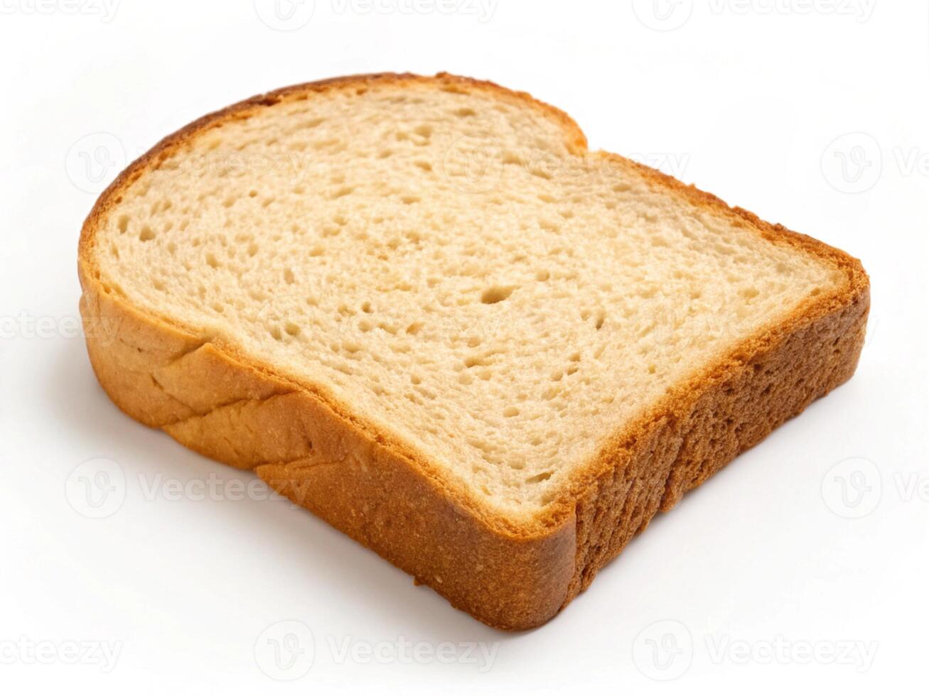 A single slice of light brown bread on a white background photo