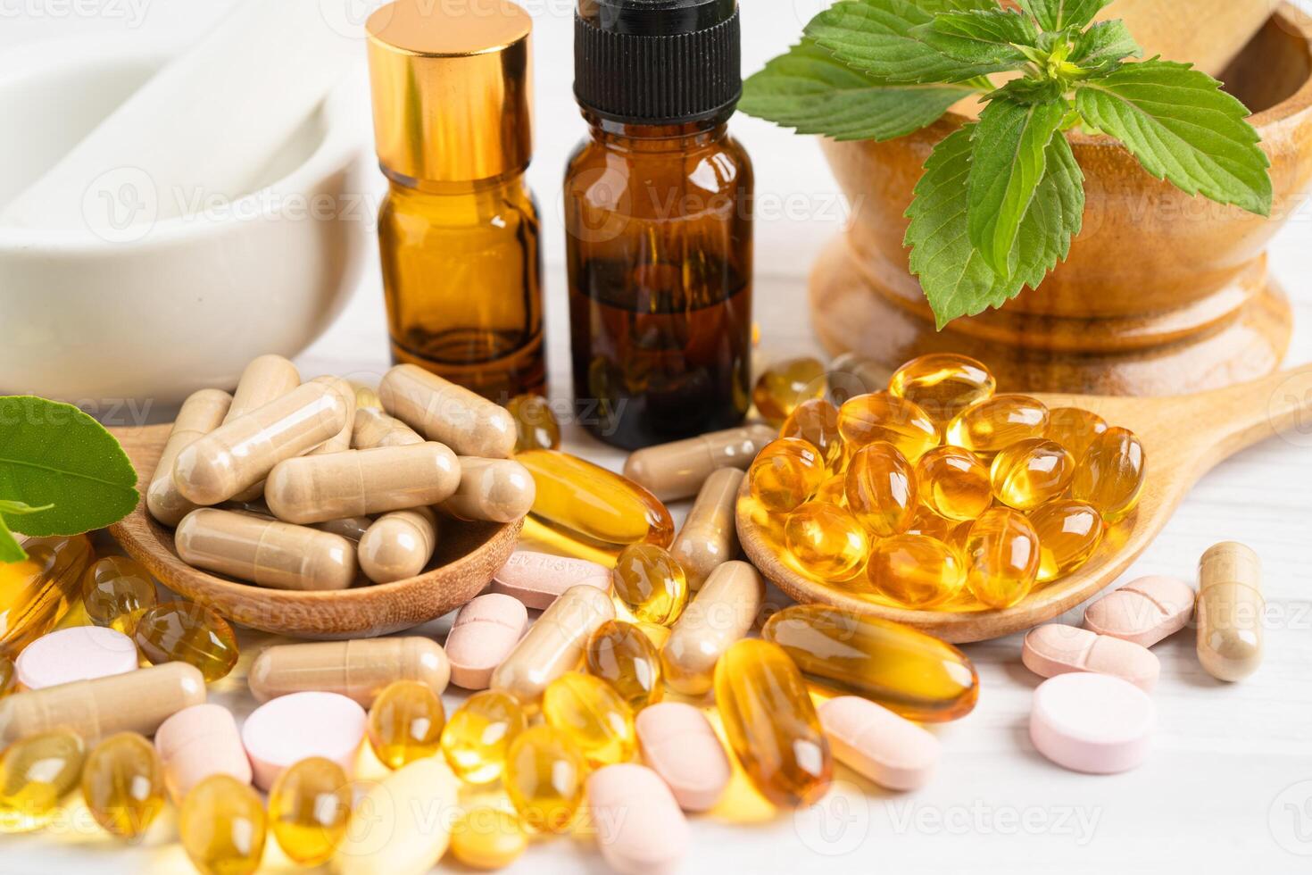 Fish oil vitamin with photo