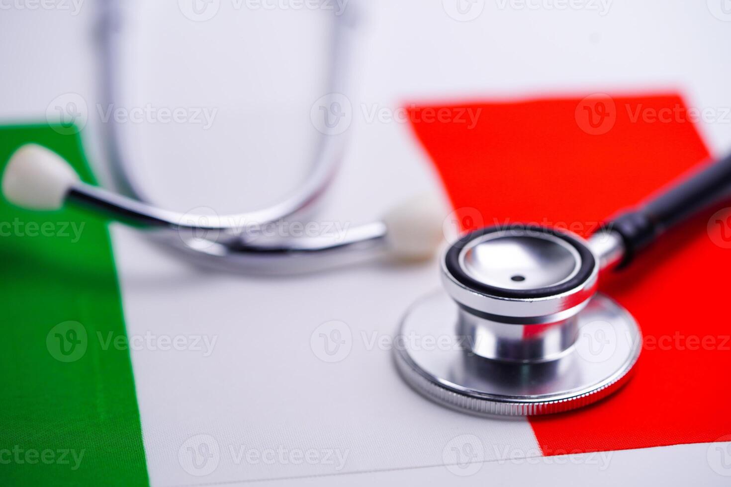 stethoscope on Italy flag photo