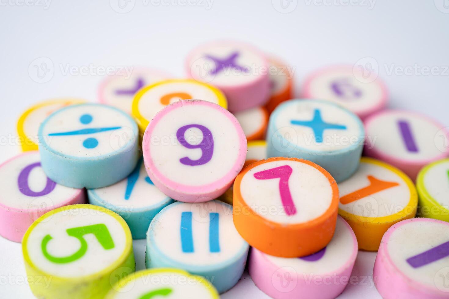 Math number on white background. photo