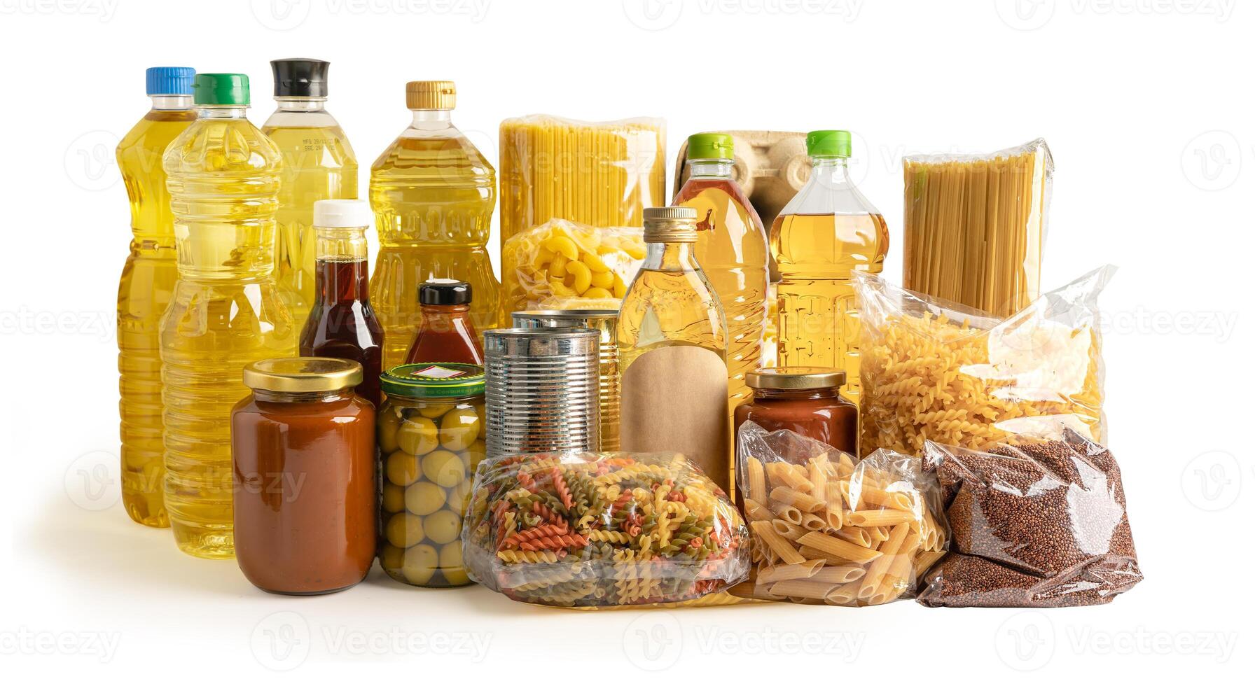 Foodstuff for donation storage and delivery. photo