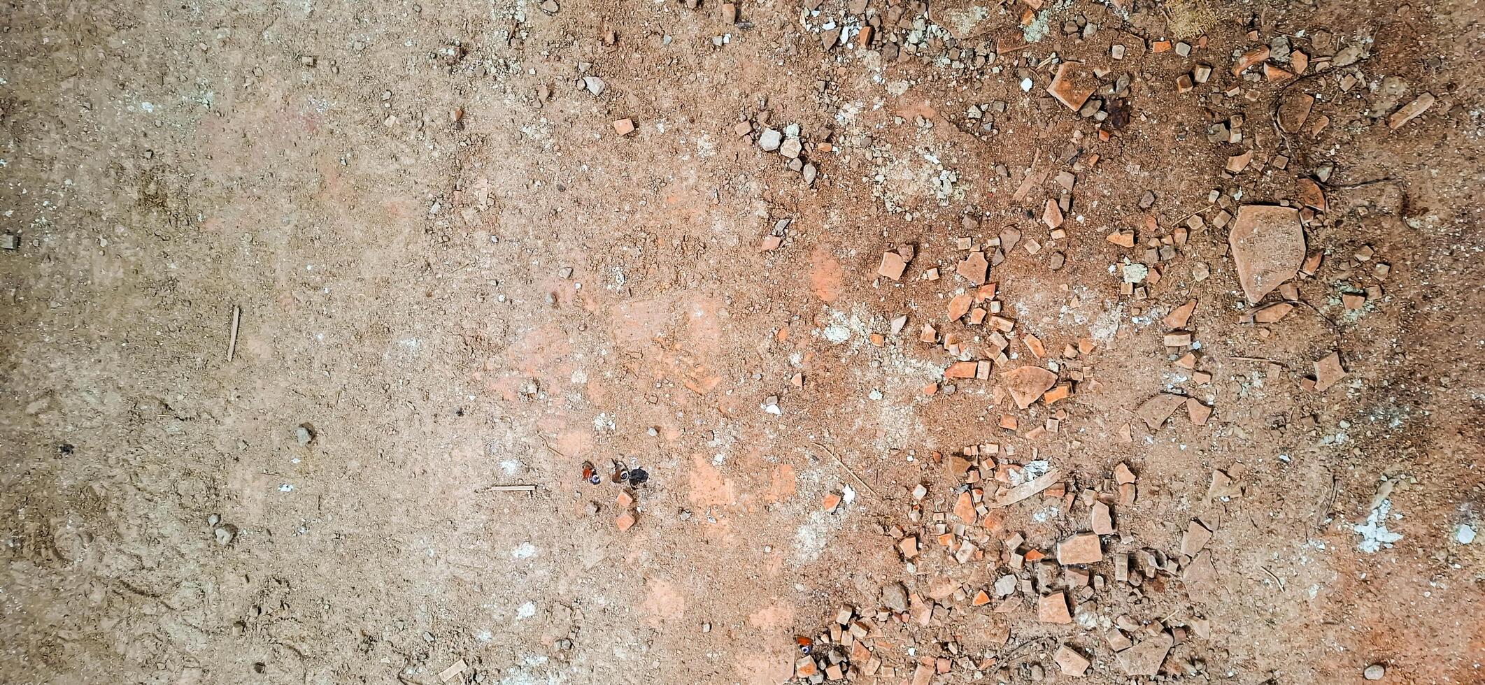 The floor texture of a collapsing building. Sand, cement, garbage.9 photo
