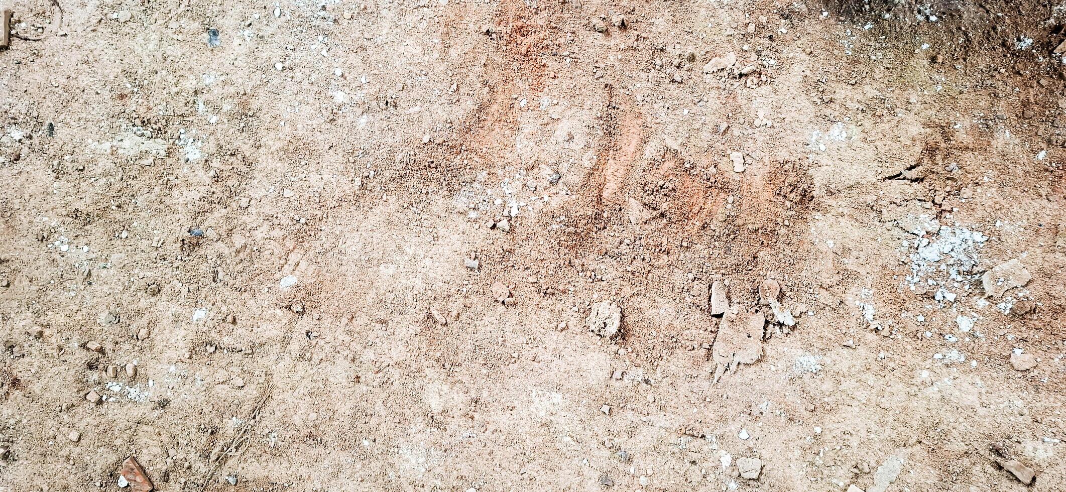 The floor texture of a collapsing building. Sand, cement, garbage.10 photo