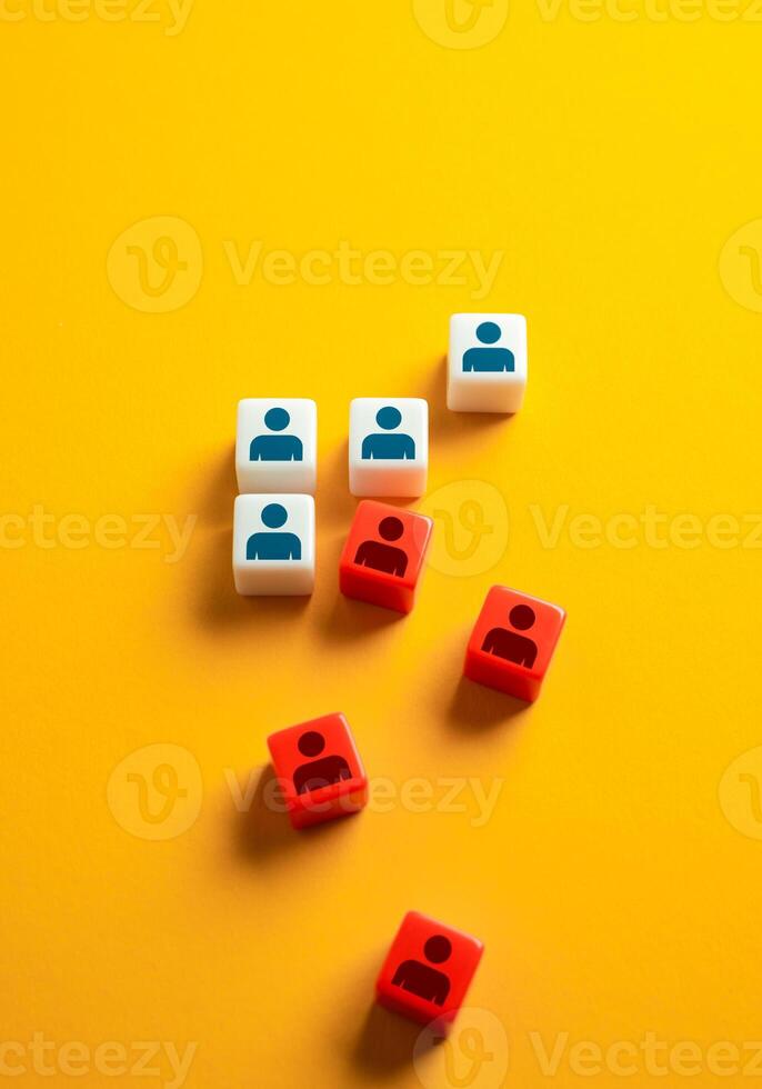 The team is falling apart and losing its members. Reduction of supporters. Dismissal of workers. Shrinking workforce, layoffs. Failed leadership. photo