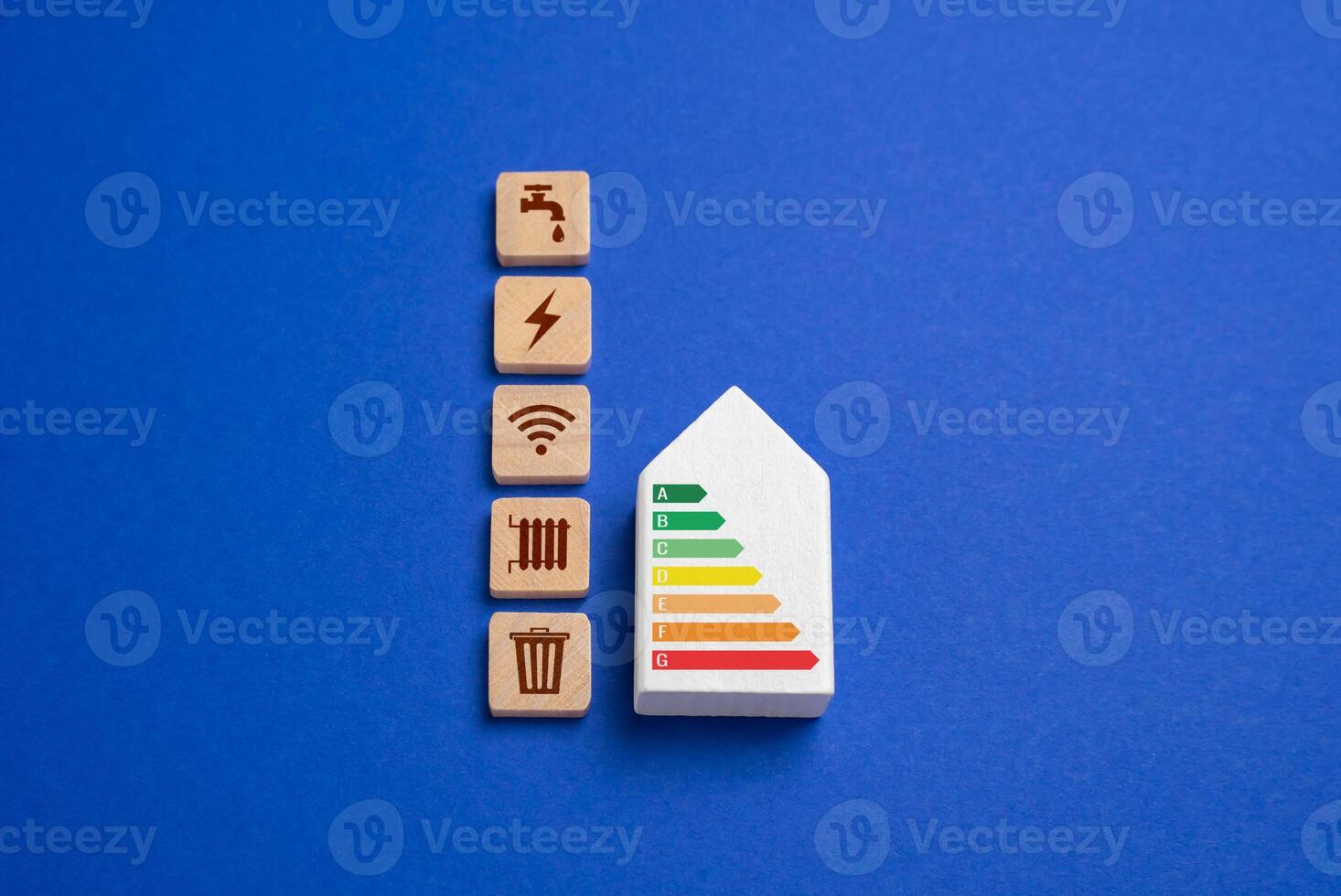 Energy efficient house and utilities. Concept of house autonomy. Smart homes powered by renewable energy and designed for efficient utility usage. Future of sustainable living. photo