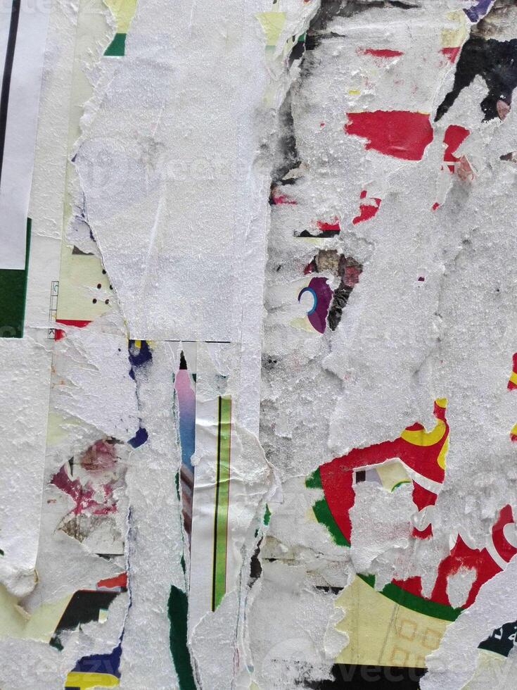 Torn paper on wall.Empty ripped paper.Graffiti style ripped paper poster photo