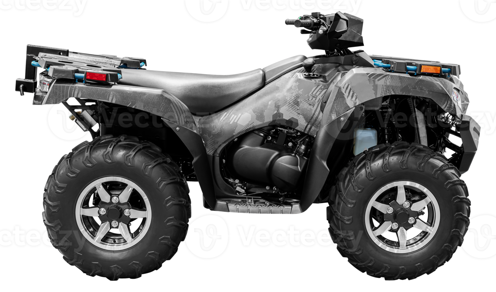 Side view gray all terrain vehicle or quad bike png