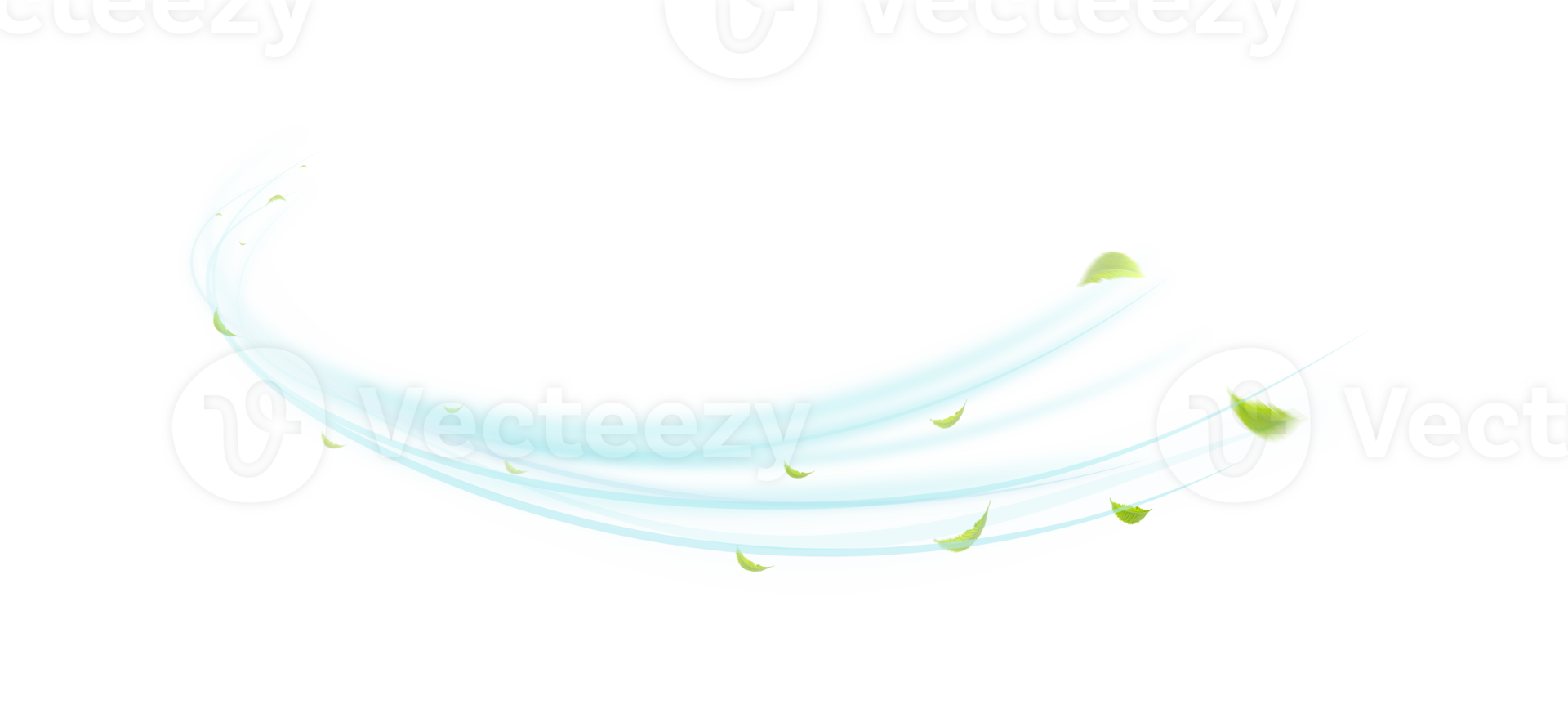 Soft Wind Effect with Green Leaves Graphic png