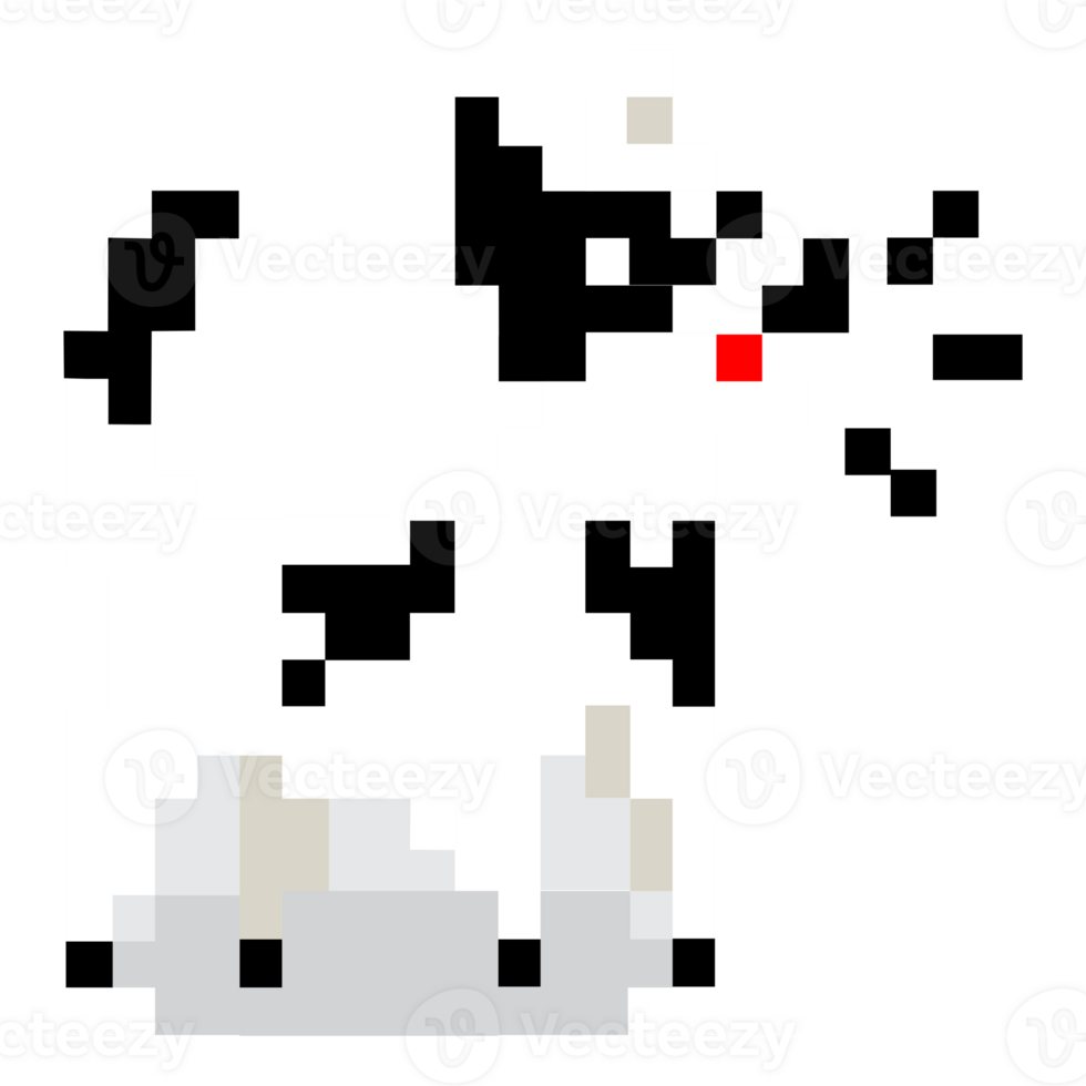 Pixel Style Barking Dog Icon in Retro 8 Bit Design with Transparent Background png