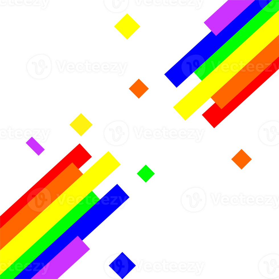 Abstract Diagonal Rainbow Lines with Transparent Background png