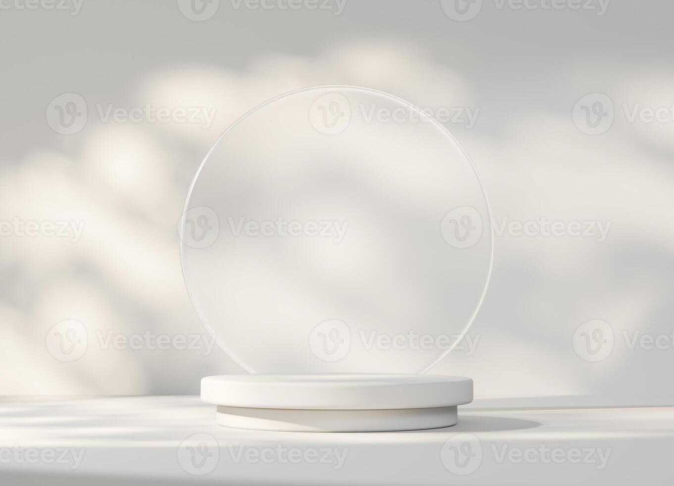 Minimal Modern White Podium Platform For Product Display Showcase 3D Render photo