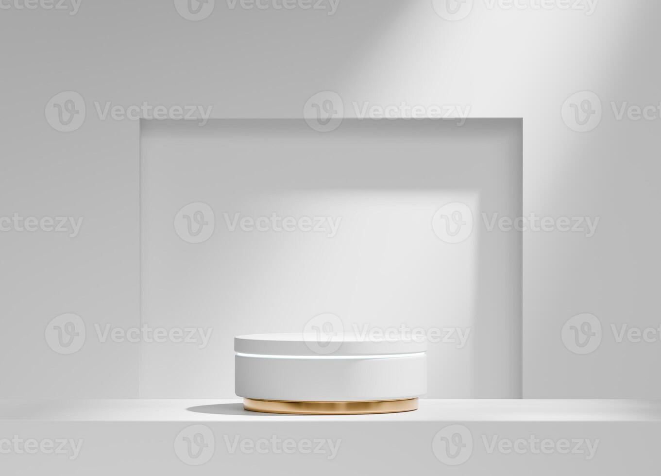 Abstract White Round Podium Platform For Product Display Showcase 3D Rendering photo