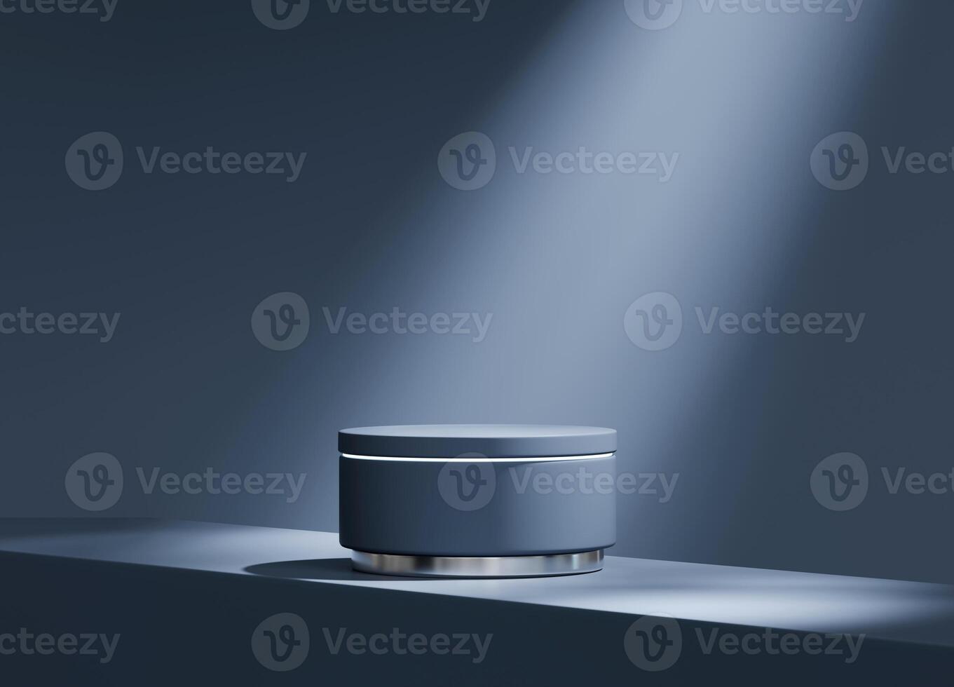 3D rendering abstract blue platform podium product presentation background photo