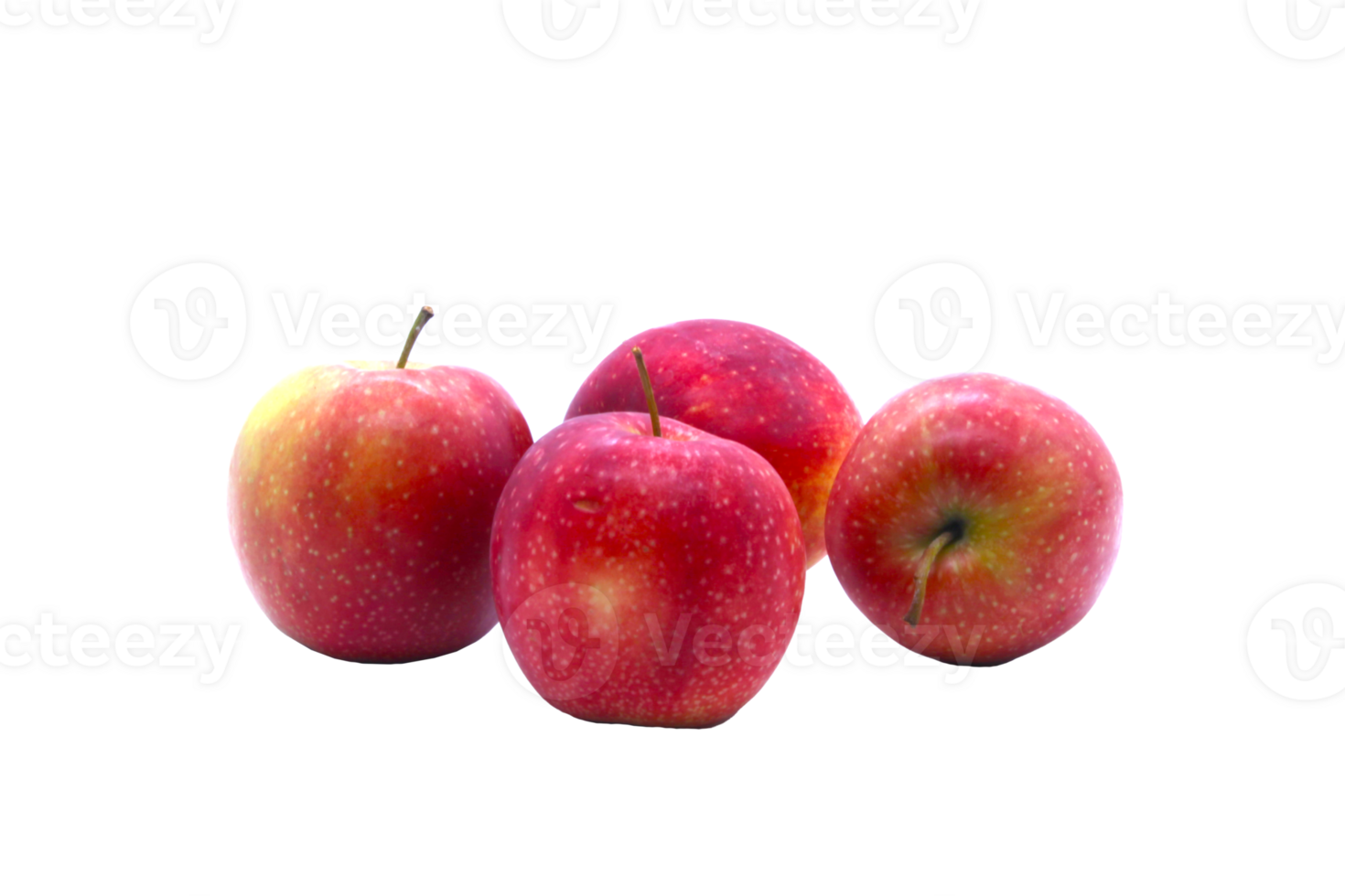 Group of fresh red apples, isolated, no background. Ideal for healthy food concepts and minimalist designs. png