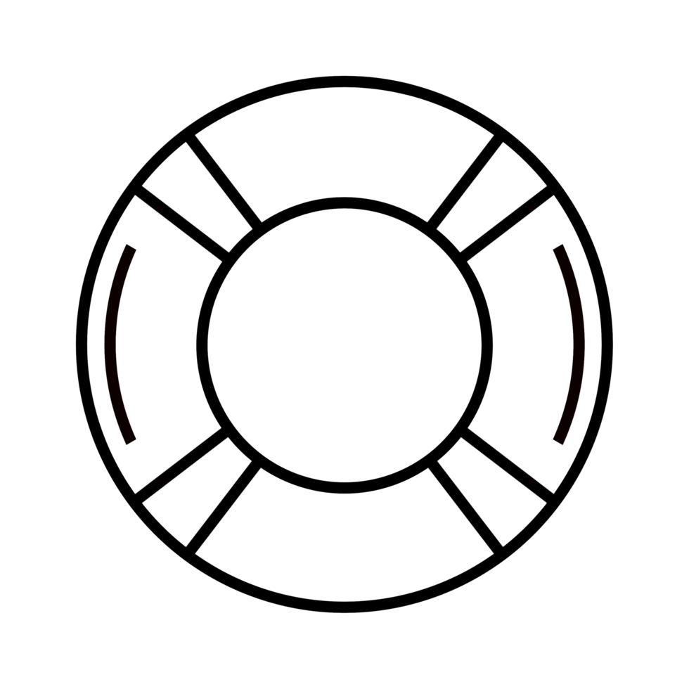 Lifebuoy line icon with simple and minimalist design isolated on transparent background for web png