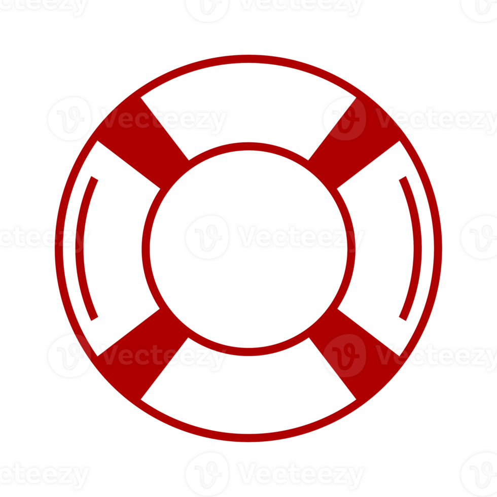 Red Lifebuoy iconwith simple and minimalist design isolated on transparent background png