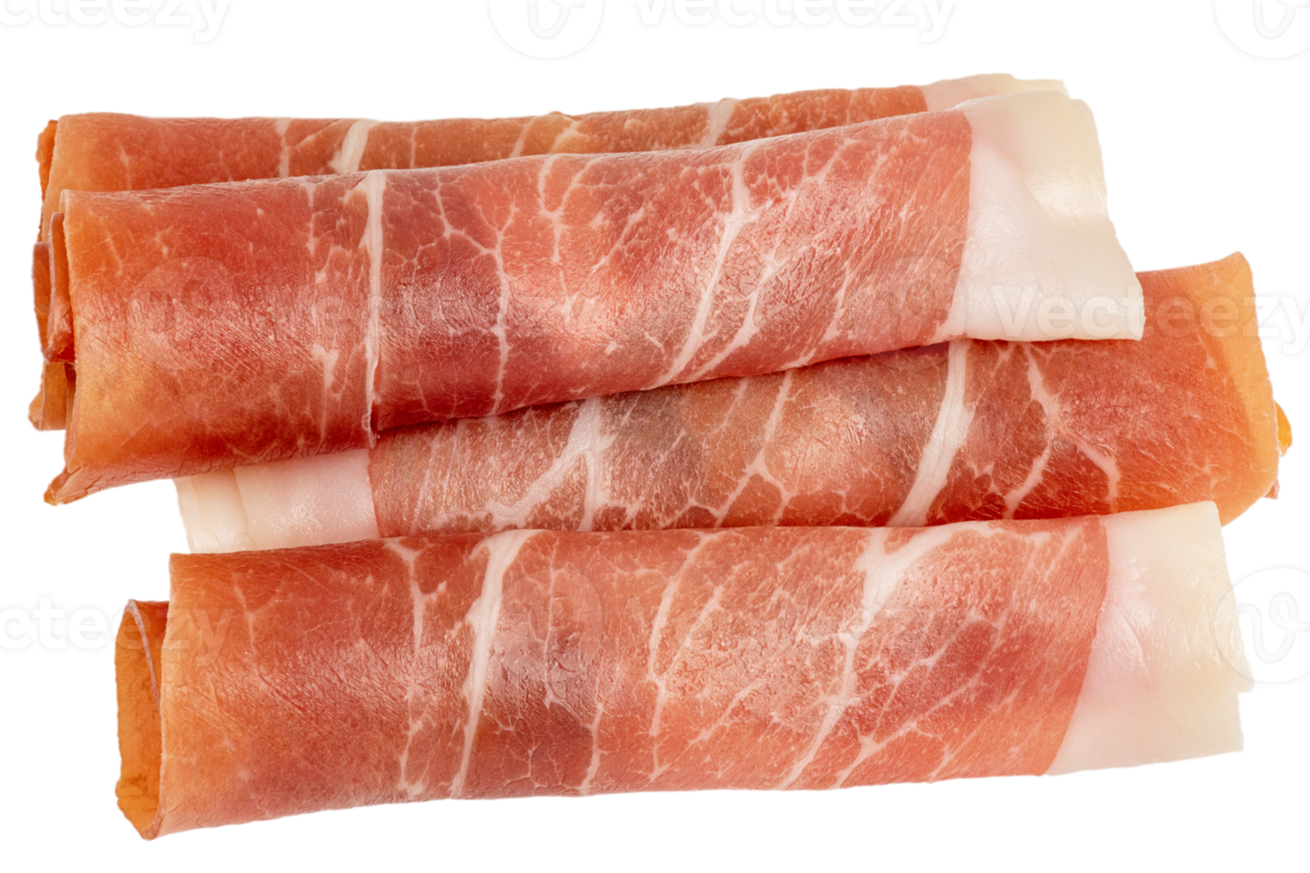 Jamon meat rolled up in a roll isolate png