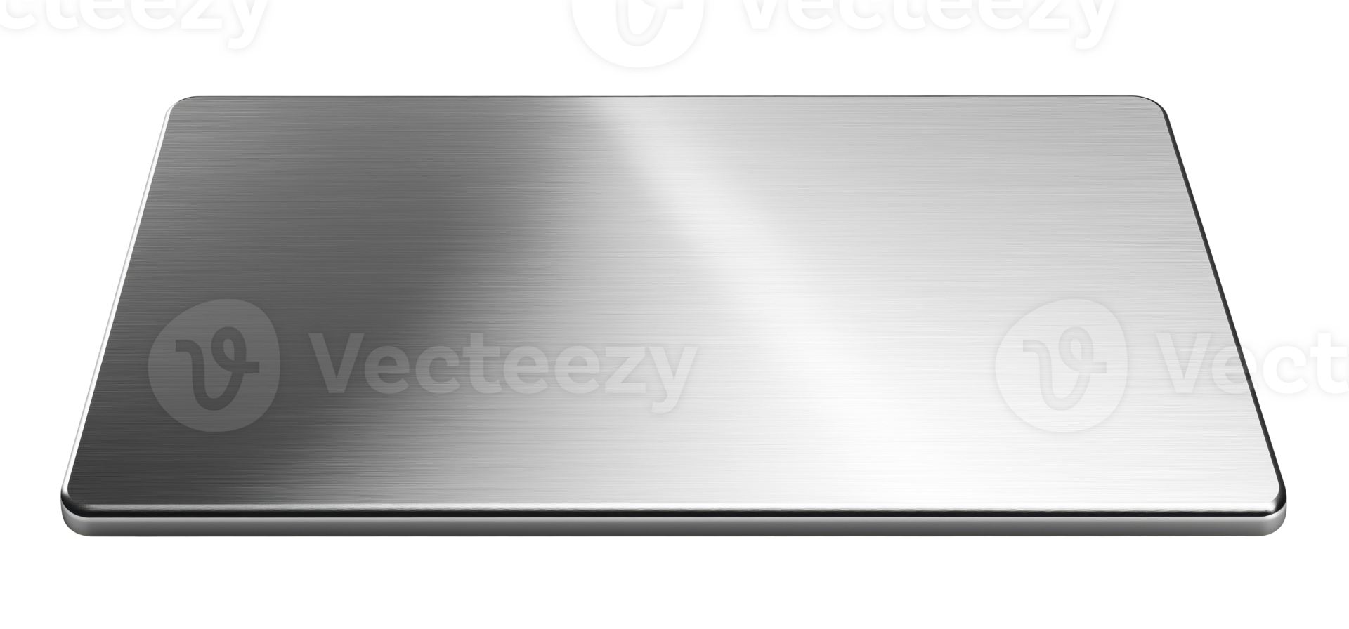 Smooth brushed stainless steel or aluminum metal surface isolated on transparent background png