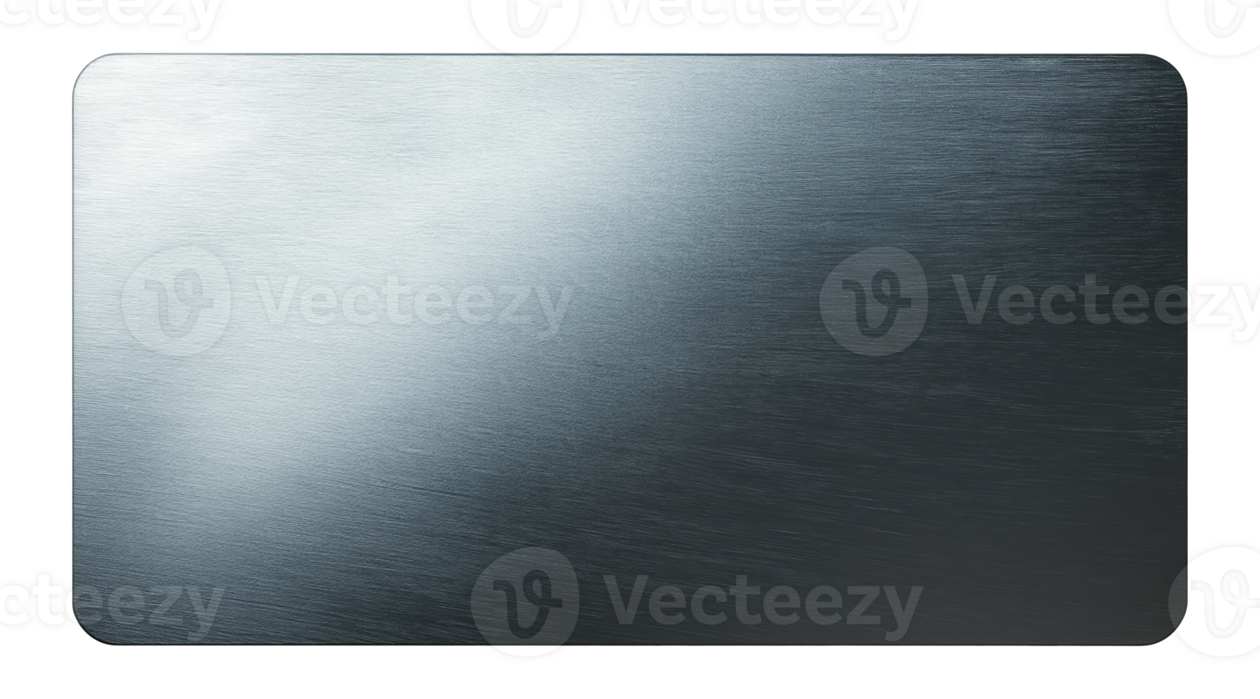 Smooth dark gray metal plate isolated on transparent background png