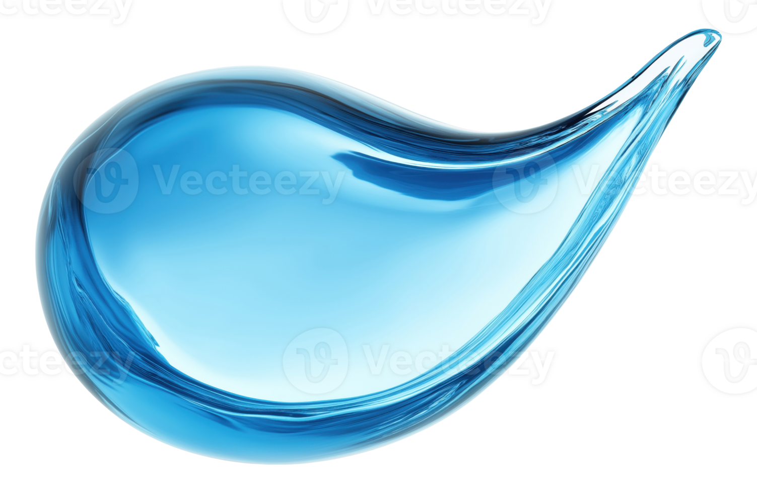 Elegant blue water drop isolated on transparent background png
