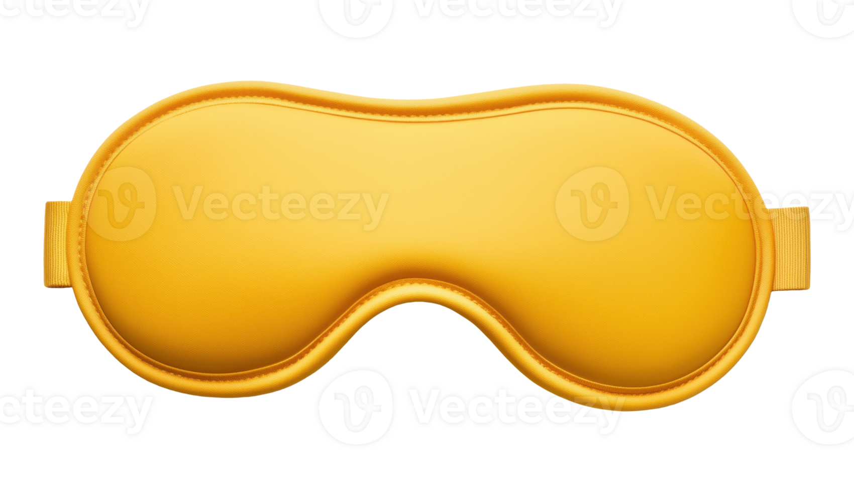 Gold satin sleep mask with ergonomic contoured design isolated on transparent background png