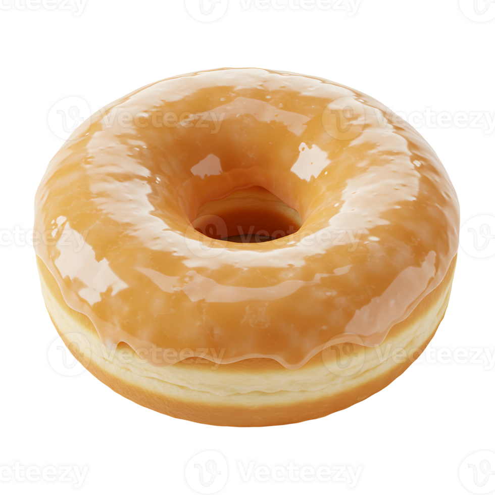 Caramel Glazed Donut on Transparent Background png
