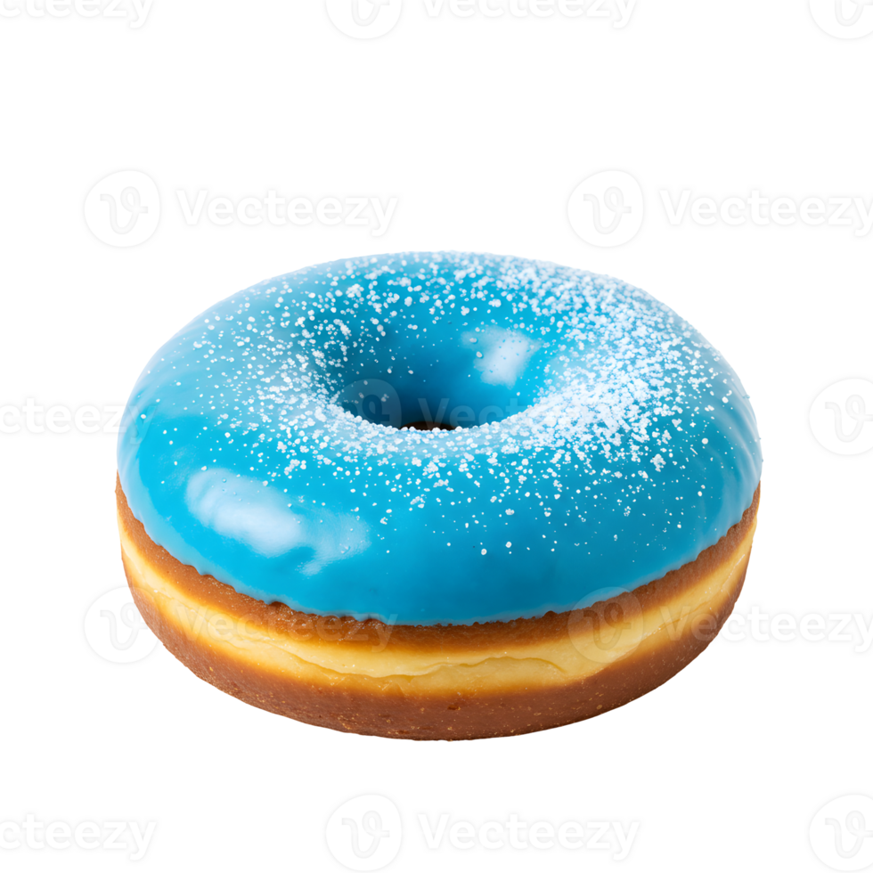 Blue Glazed Donut with Sprinkles on Transparent Background png