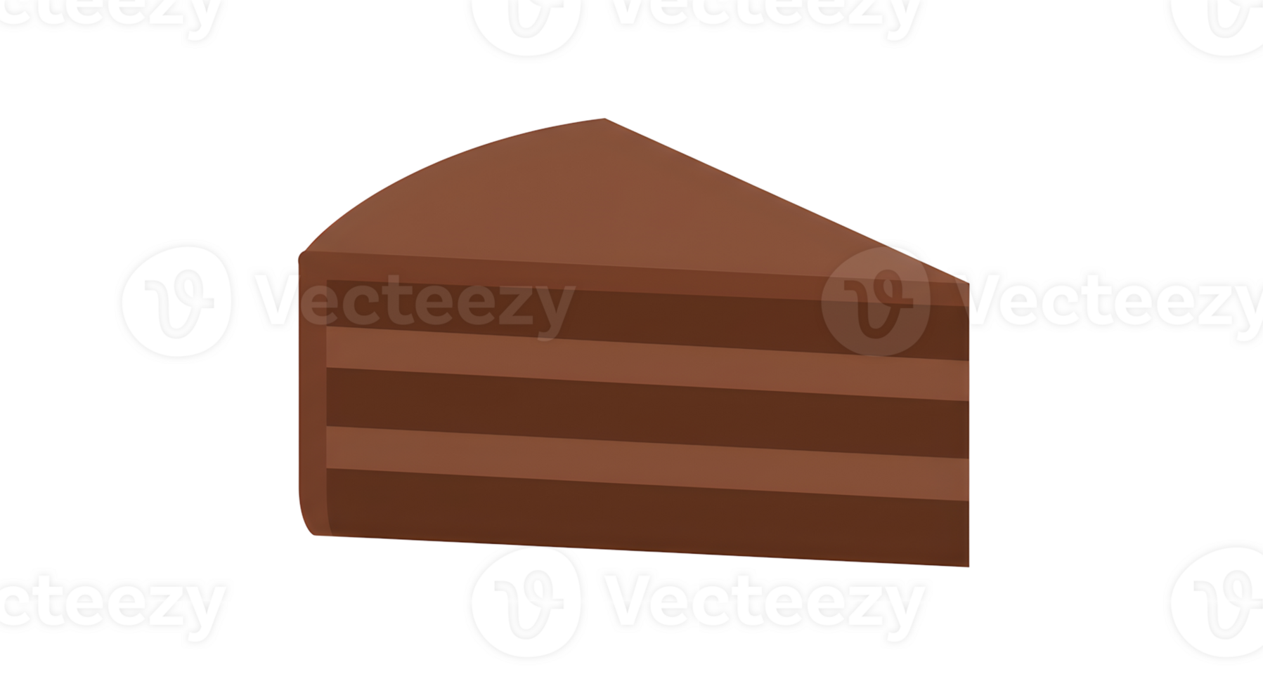 Delicious Chocolate Layer Cake Slice on Transparent Background png