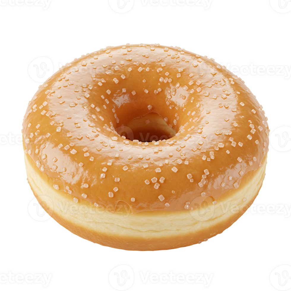 Glazed Donut with Sugar Crystals on Transparent Background png