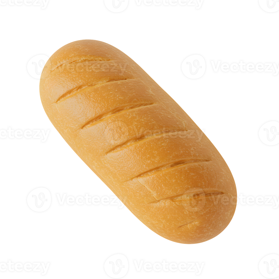 Golden Brown Crusty Bread Loaf on Transparent Background png