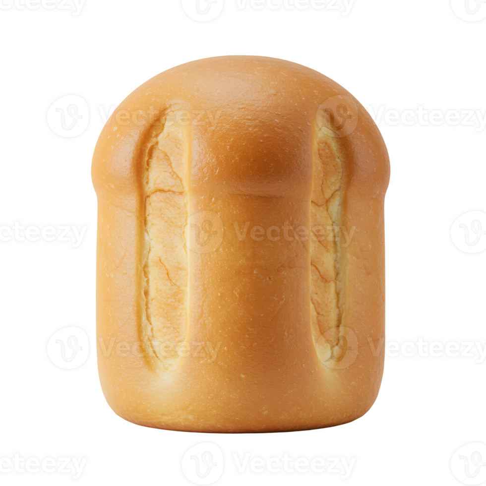 Golden Round Loaf of Bread with Sugar Coating on White Background png
