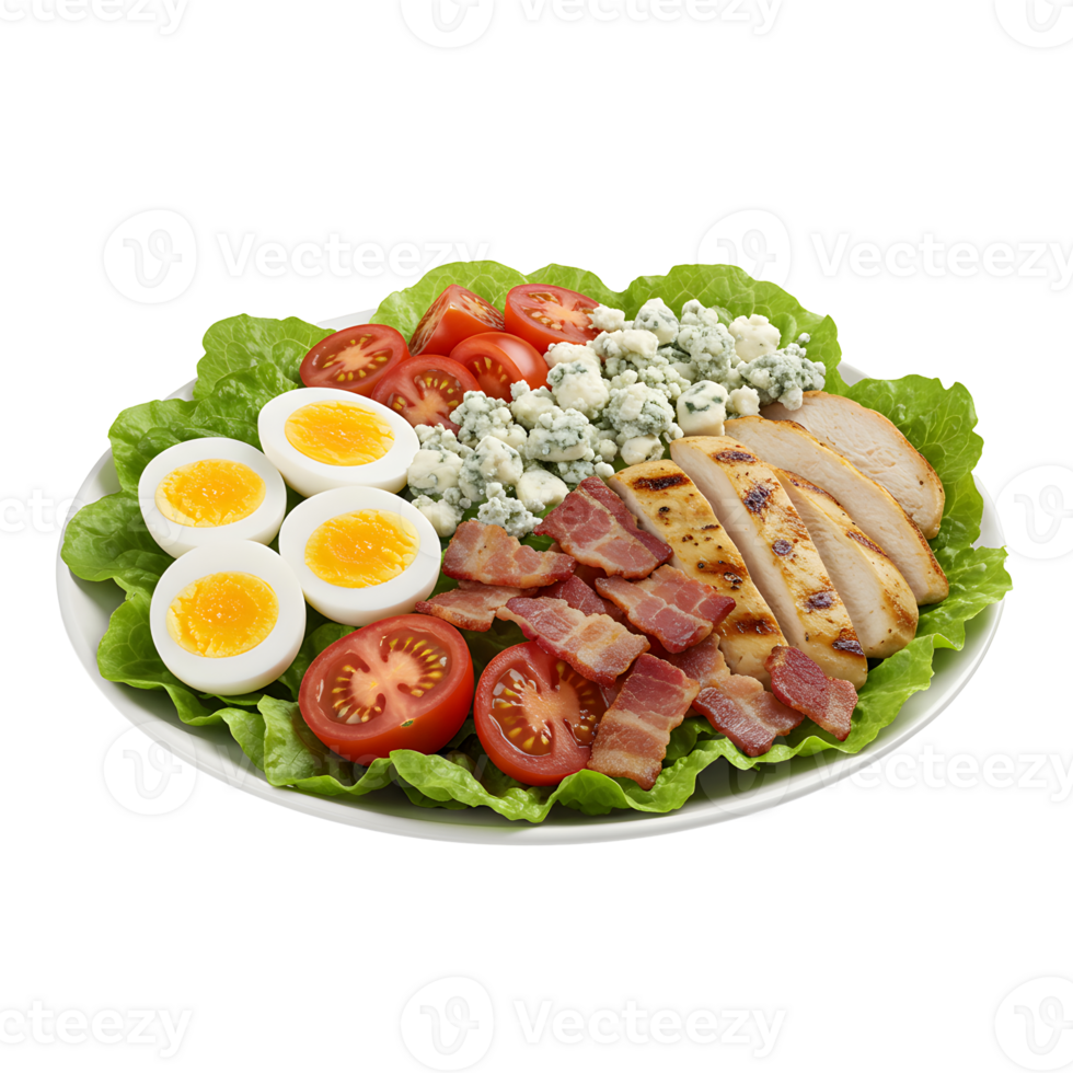 Grilled Chicken Salad with Bacon, Blue Cheese, and Hard Boiled Eggs png