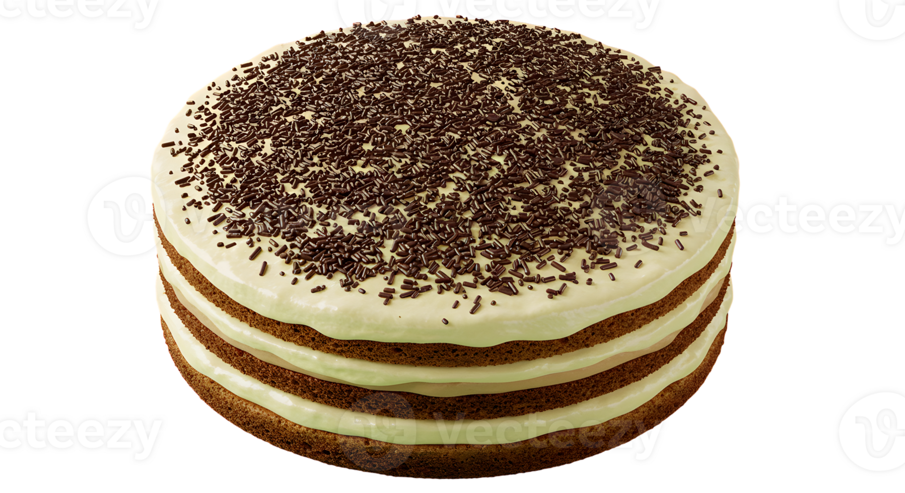 Layered Chocolate Sprinkles Cake with Creamy Frosting png